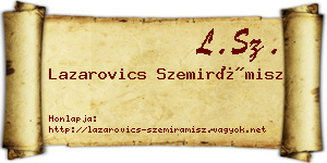 Lazarovics Szemirámisz névjegykártya